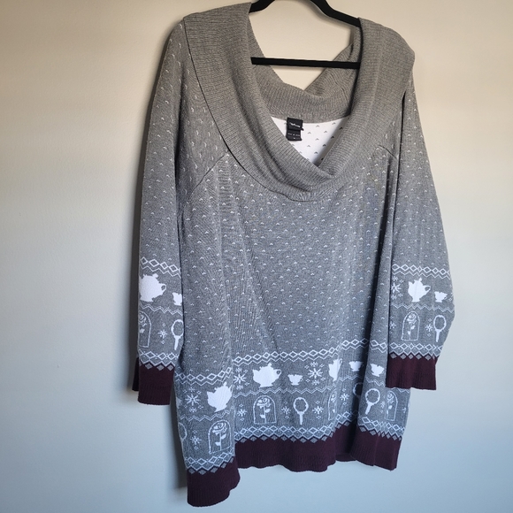 BEAUTY & THE BEAST Off Shoulder Sweater Women's 3X (22/24) TORRID x DISNEY - Picture 11 of 12